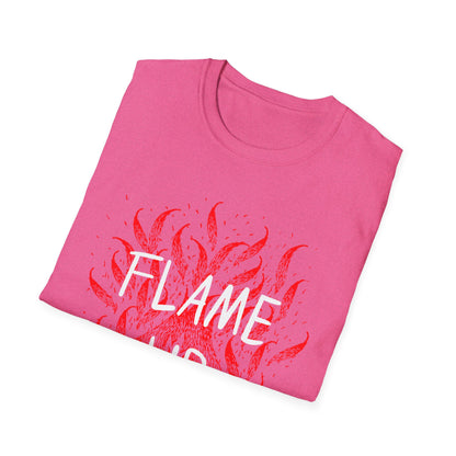 Fiery Motivation Unisex T-Shirt, Flame Up Graphic Tee, Gift for Fitness Lovers, Workout Apparel, Casual Wear