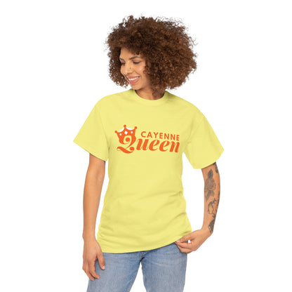 Cayenne Queen Unisex Heavy Cotton Tee, Casual Wear, Gift for Her, Birthday Shirt, Fun Quote Tee, Soft Cotton Top
