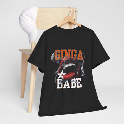 Ginga Babe Unisex Heavy Cotton Tee, Casual Graphic Shirt, Fun Streetwear, Perfect Gift for Birthdays, Festivals, Everyday Wear