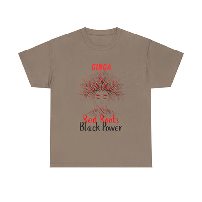 Empowering Art Tee: GINGA, Red Boots, Black Power, Unisex Cotton Shirt, Black History Month, Gifts for Activists, Statement Apparel