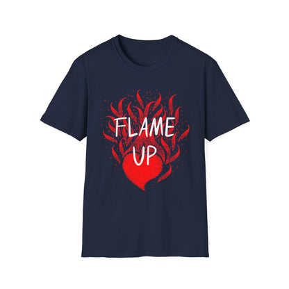 Fiery Motivation Unisex T-Shirt, Flame Up Graphic Tee, Gift for Fitness Lovers, Workout Apparel, Casual Wear