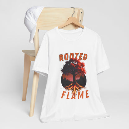 Rooted Flame Unisex Tee - Nature-Inspired Graphic Shirt, Casual Wear, Gift for Nature Lovers, Eco-Friendly Fashion, Fall Vibes