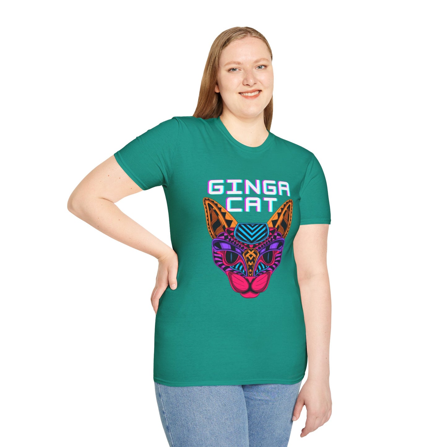Vibrant Ginga Cat T-Shirt | Unisex Tee, Cat Lover Gift, Colorful Graphic Tee, Fun Fashion, Unique Casual Wear