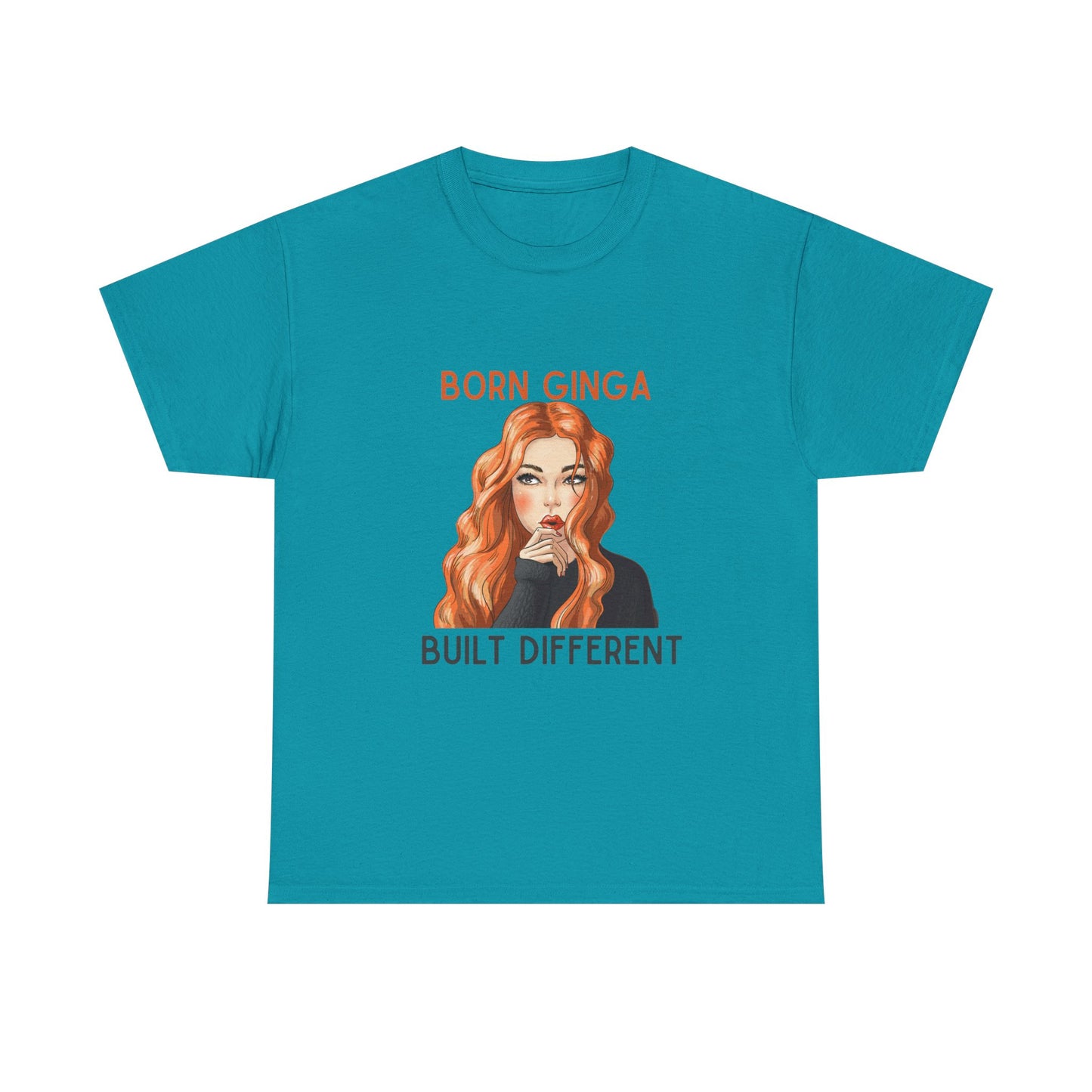 Born Ginga Unisex Heavy Cotton Tee - Built Different, Casual T-Shirt, Unique Graphic Tee, Gift for Her, Trendy Apparel