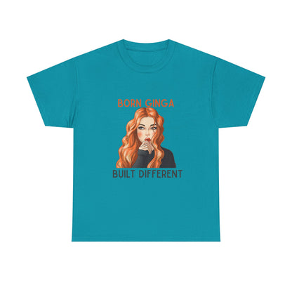 Born Ginga Unisex Heavy Cotton Tee - Built Different, Casual T-Shirt, Unique Graphic Tee, Gift for Her, Trendy Apparel