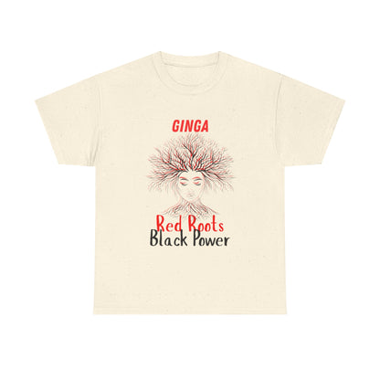 Empowering Art Tee: GINGA, Red Boots, Black Power, Unisex Cotton Shirt, Black History Month, Gifts for Activists, Statement Apparel