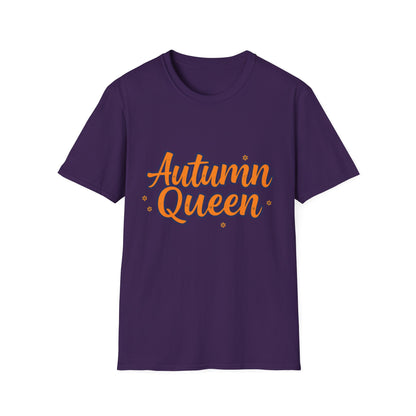 Autumn Queen Unisex Softstyle T-Shirt, Cozy Fall Tee, Gift for Autumn Lover, Seasonal Fashion, Thanksgiving Celebration Top