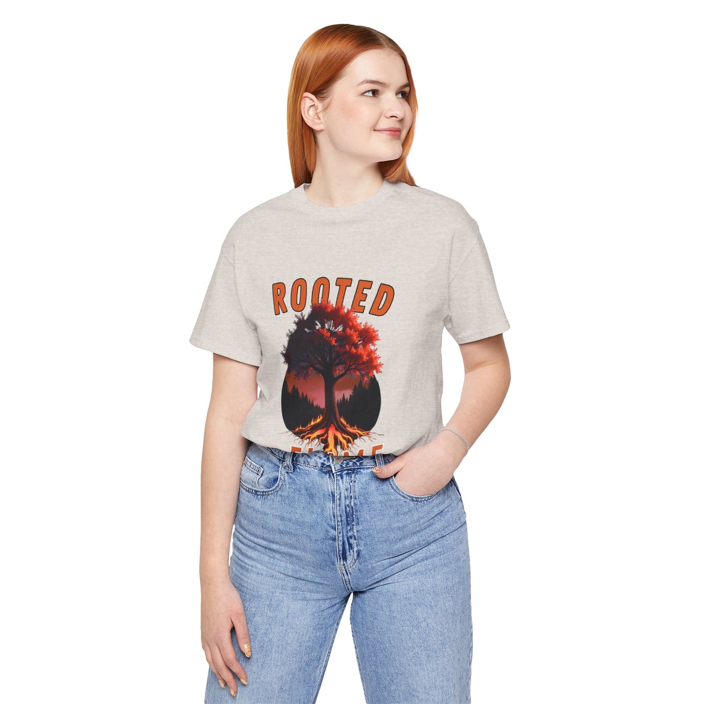 Rooted Flame Unisex Tee - Nature-Inspired Graphic Shirt, Casual Wear, Gift for Nature Lovers, Eco-Friendly Fashion, Fall Vibes