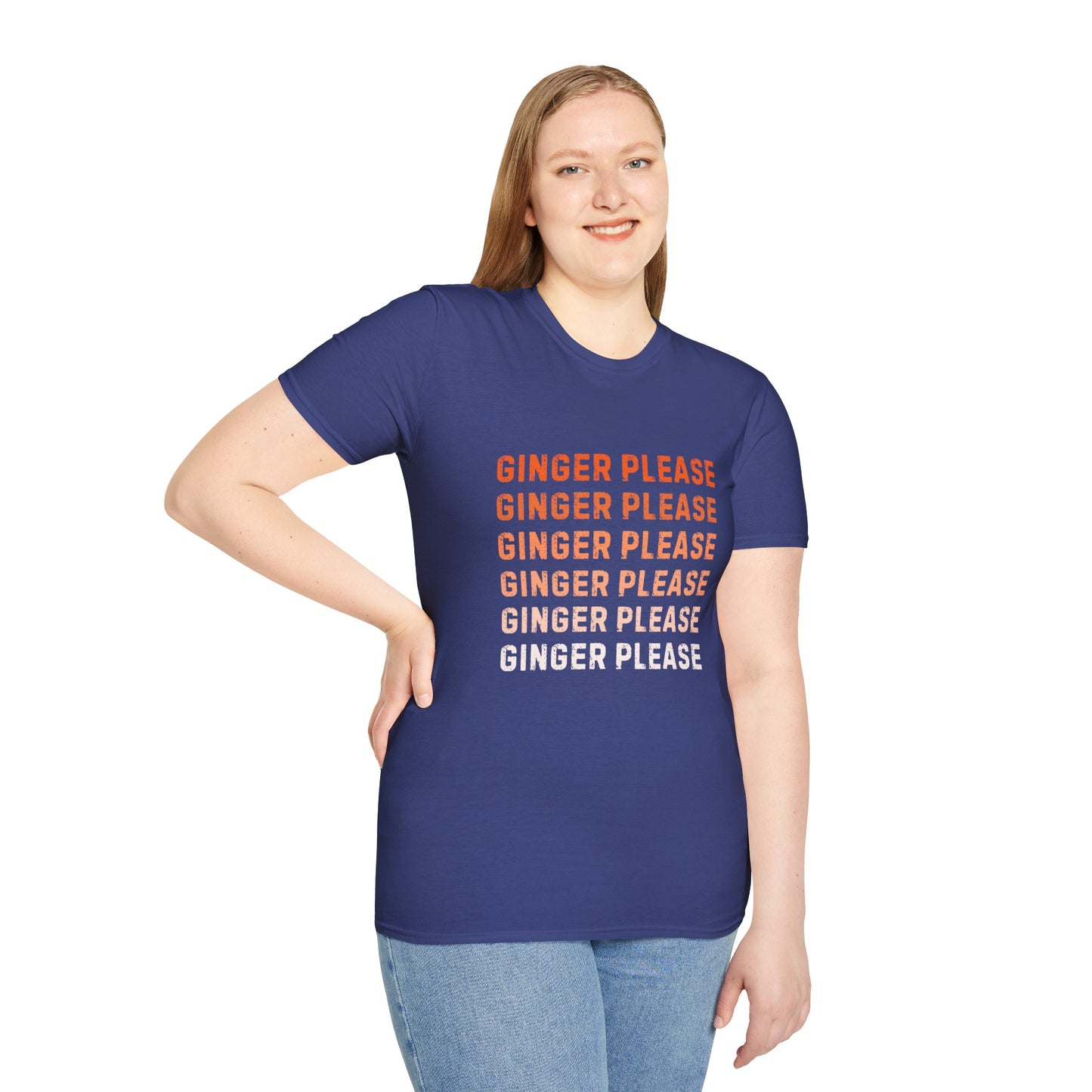 Ginger Please Unisex Softstyle T-Shirt, Funny Graphic Tee, Gift for Ginger Lovers, Casual Wear, Summer Fashion, Statement Shirt