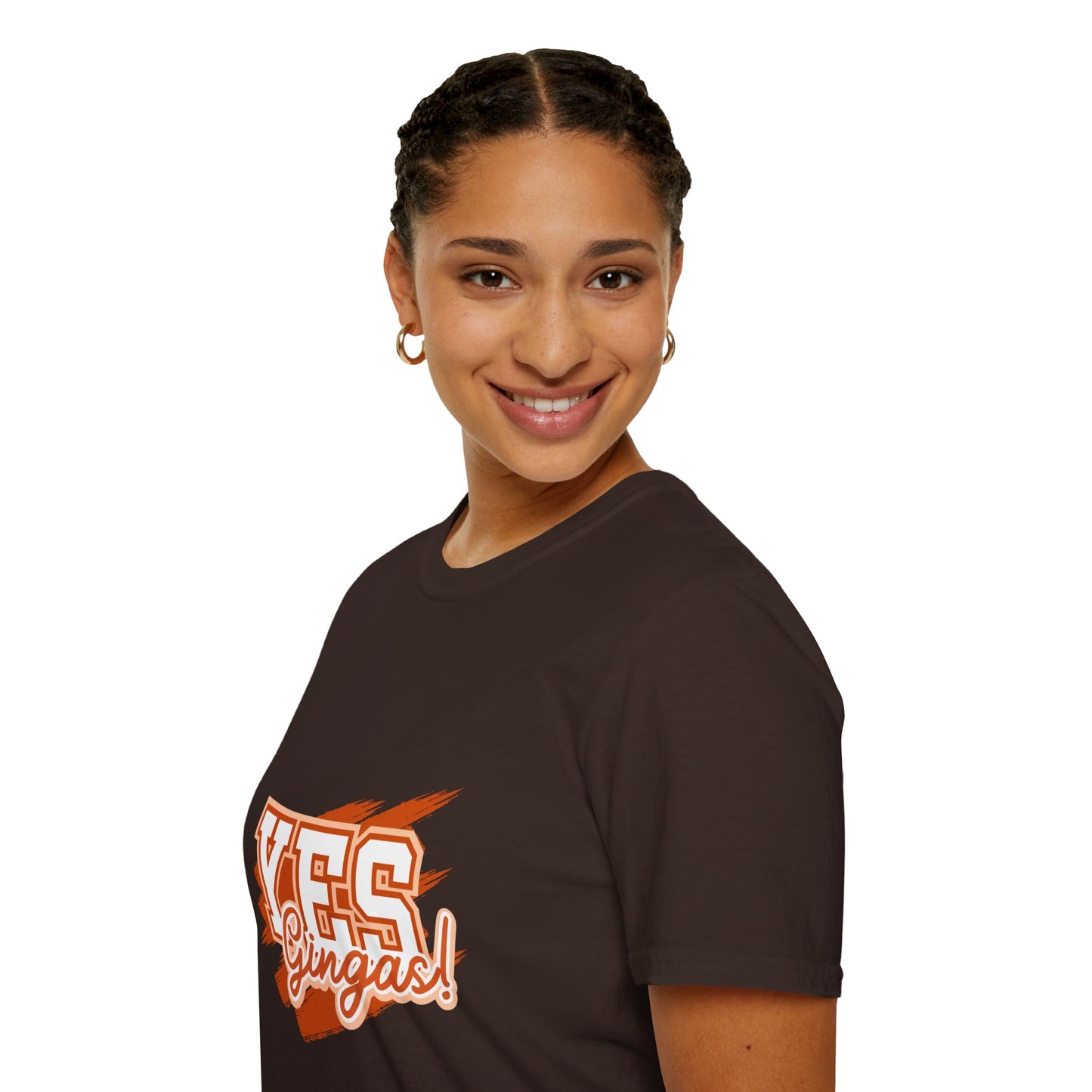 YES GINGAS! Unisex Softstyle T-Shirt, Funny Graphic Tee, Casual Wear, Gift for Friends, Everyday Comfort, Unique Statement Shirt