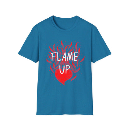Fiery Motivation Unisex T-Shirt, Flame Up Graphic Tee, Gift for Fitness Lovers, Workout Apparel, Casual Wear