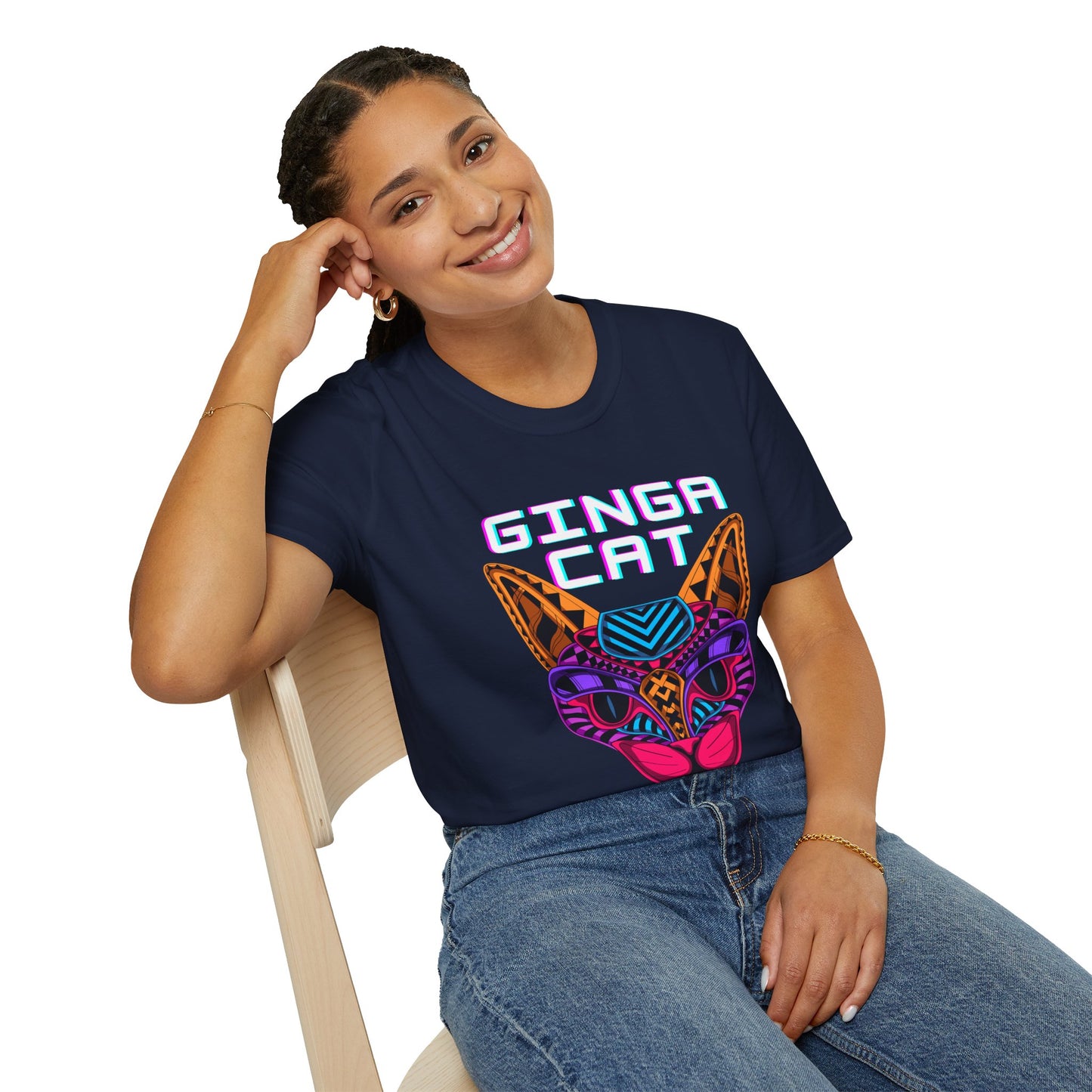 Vibrant Ginga Cat T-Shirt | Unisex Tee, Cat Lover Gift, Colorful Graphic Tee, Fun Fashion, Unique Casual Wear