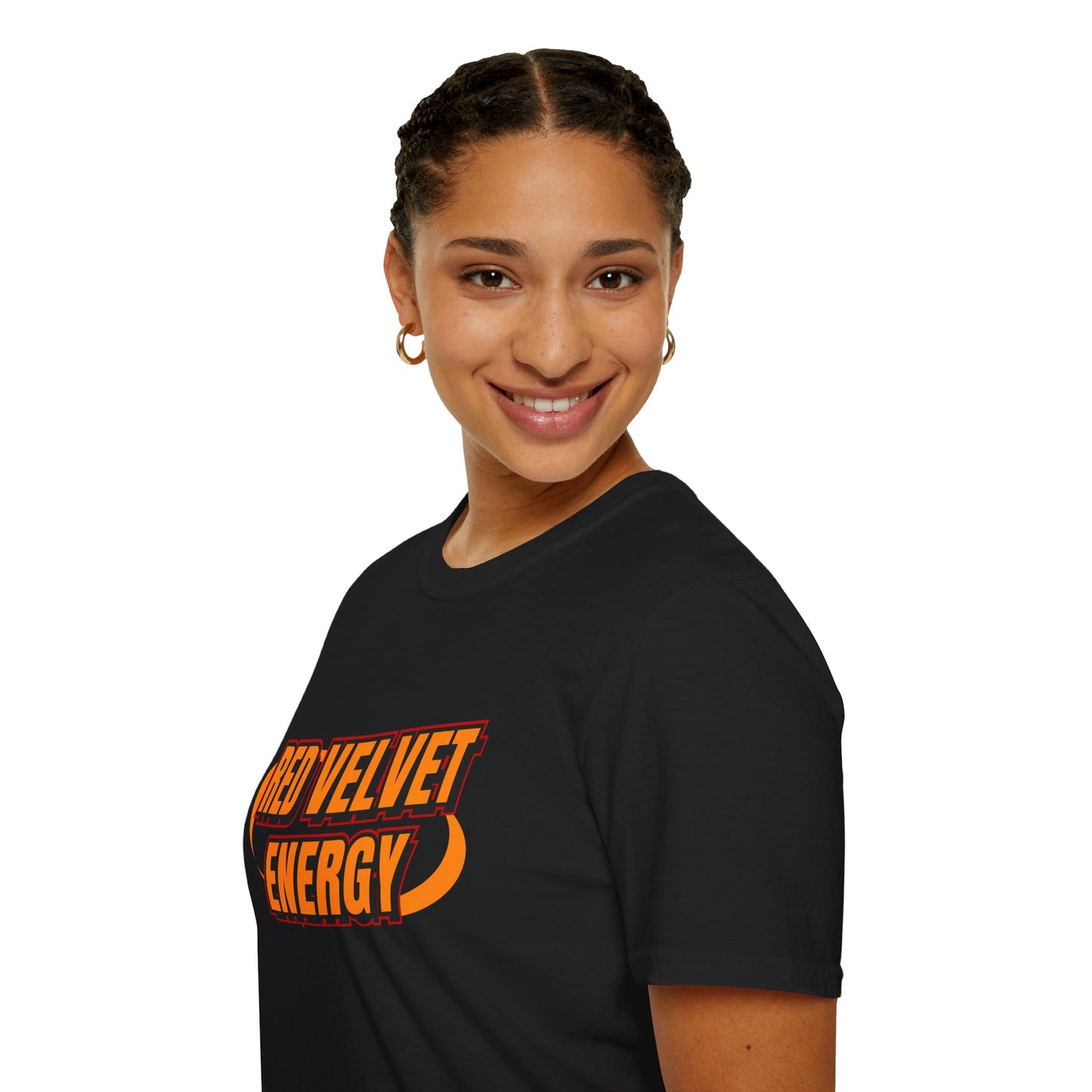 Unisex Softstyle T-Shirt with 'Red Velvet Energy' Design, Casual Tee, Gift for Friends, Fun Graphic Shirt, Energy Vibe Tee