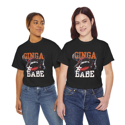 Ginga Babe Unisex Heavy Cotton Tee, Casual Graphic Shirt, Fun Streetwear, Perfect Gift for Birthdays, Festivals, Everyday Wear