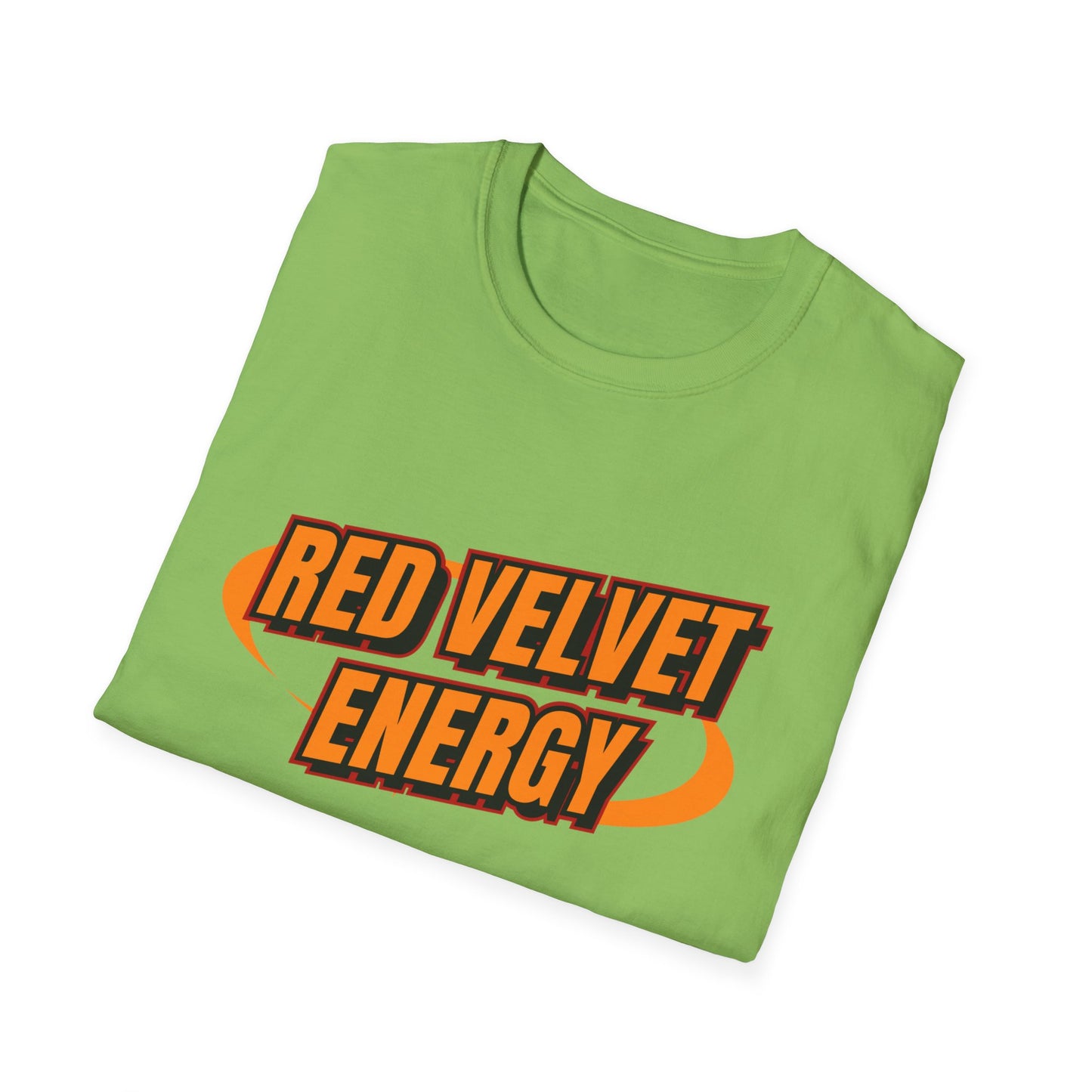 Unisex Softstyle T-Shirt with 'Red Velvet Energy' Design, Casual Tee, Gift for Friends, Fun Graphic Shirt, Energy Vibe Tee