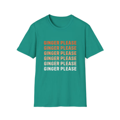 Ginger Please Unisex Softstyle T-Shirt, Funny Graphic Tee, Gift for Ginger Lovers, Casual Wear, Summer Fashion, Statement Shirt