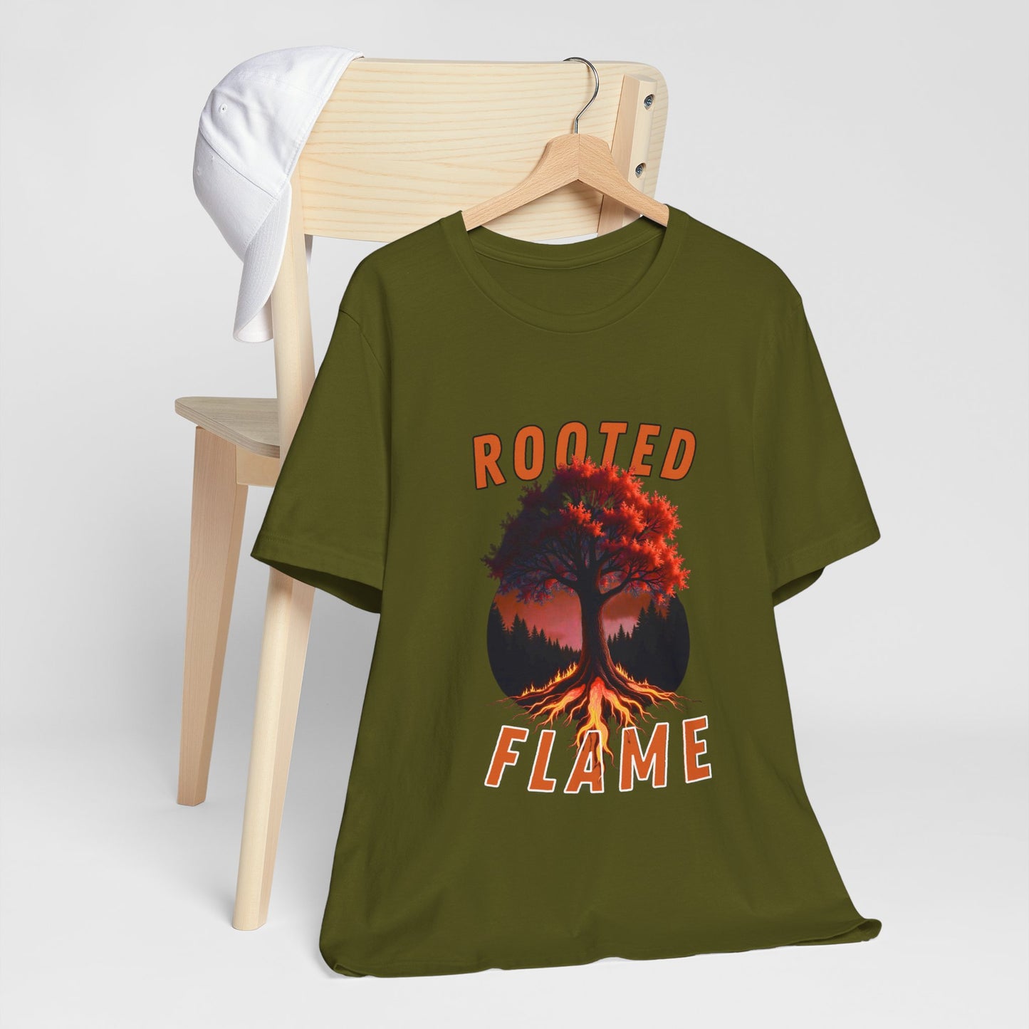 Rooted Flame Unisex Tee - Nature-Inspired Graphic Shirt, Casual Wear, Gift for Nature Lovers, Eco-Friendly Fashion, Fall Vibes