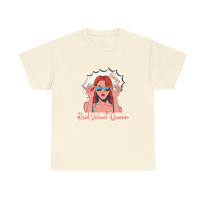 Red Velvet Queen Unisex Tee, Oversized Graphic Shirt, Chic Fashion Top, Retro Summer Wear, Gift for Fashion Lovers