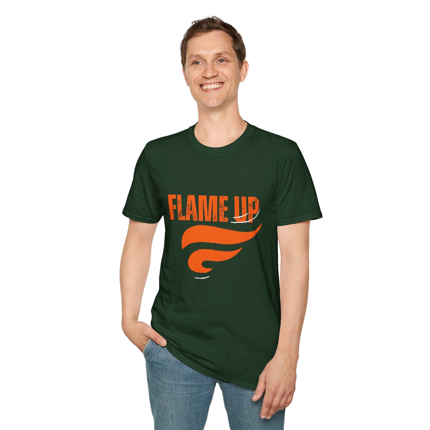 Flame Up Unisex Softstyle T-Shirt - Motivational Graphic Tee, Casual Wear, Workout Apparel, Gift for Fitness Enthusiasts, Bold [...]