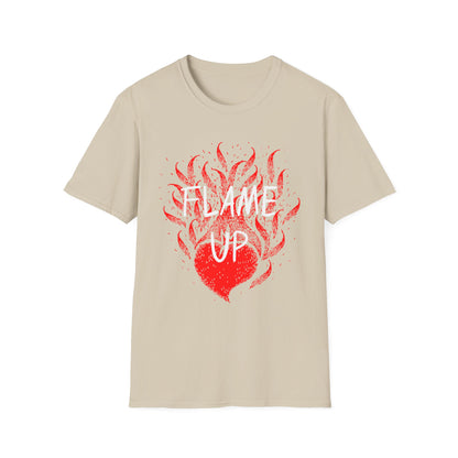 Fiery Motivation Unisex T-Shirt, Flame Up Graphic Tee, Gift for Fitness Lovers, Workout Apparel, Casual Wear