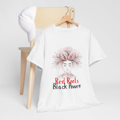 Empowering Black Roots Tee, Unisex Heavy Cotton Tee, Black Power Shirt, Afrocentric Apparel, Gift for Activists, Celebration of Culture
