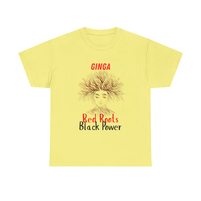 Empowering Art Tee: GINGA, Red Boots, Black Power, Unisex Cotton Shirt, Black History Month, Gifts for Activists, Statement Apparel