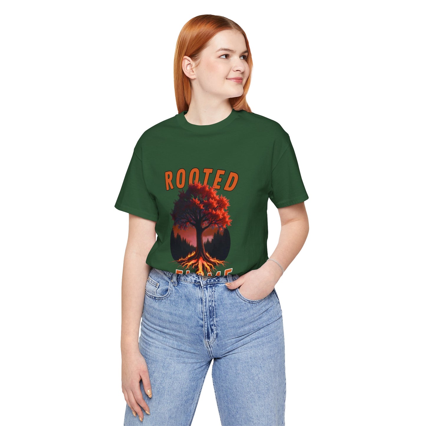 Rooted Flame Unisex Tee - Nature-Inspired Graphic Shirt, Casual Wear, Gift for Nature Lovers, Eco-Friendly Fashion, Fall Vibes