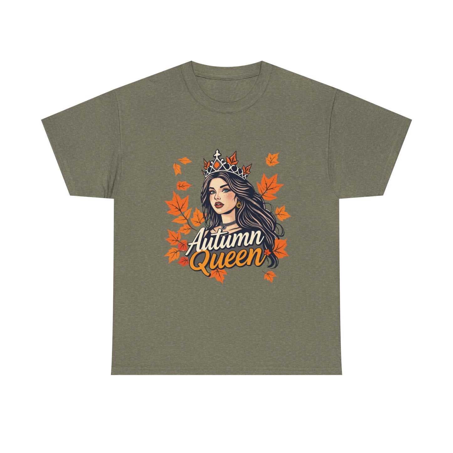 Autumn Queen Heavy Cotton Tee, Cozy Fall Shirt, Seasonal Fashion, Gift for Her, Fall Wardrobe Essential