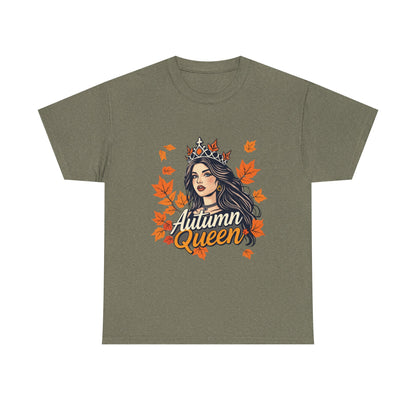 Autumn Queen Heavy Cotton Tee, Cozy Fall Shirt, Seasonal Fashion, Gift for Her, Fall Wardrobe Essential