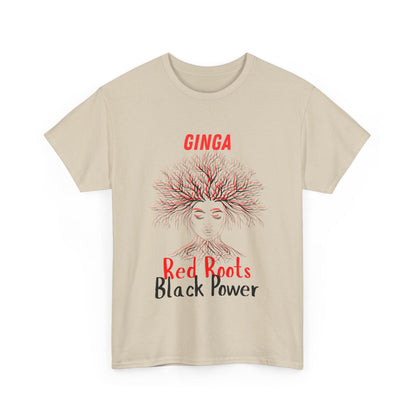 Empowering Art Tee: GINGA, Red Boots, Black Power, Unisex Cotton Shirt, Black History Month, Gifts for Activists, Statement Apparel