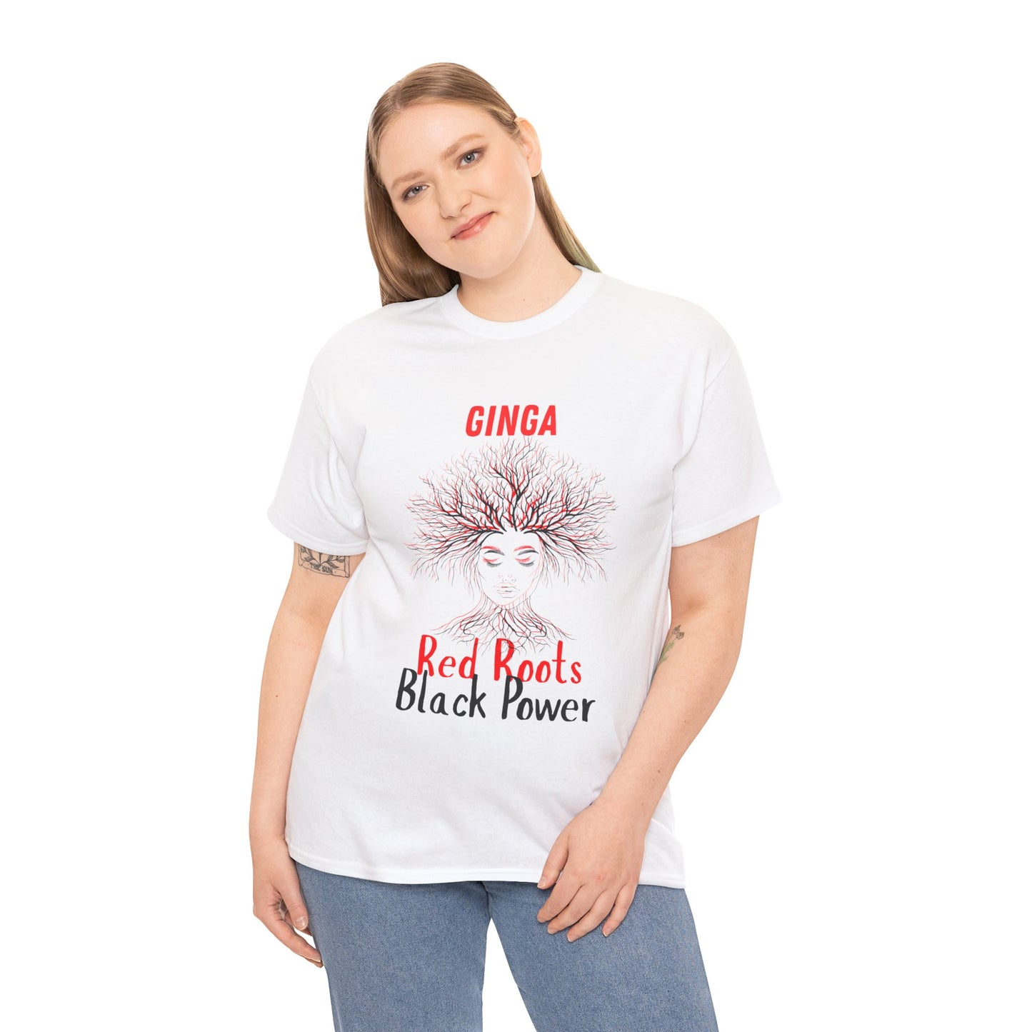 Empowering Art Tee: GINGA, Red Boots, Black Power, Unisex Cotton Shirt, Black History Month, Gifts for Activists, Statement Apparel