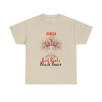 Empowering Art Tee: GINGA, Red Boots, Black Power, Unisex Cotton Shirt, Black History Month, Gifts for Activists, Statement Apparel