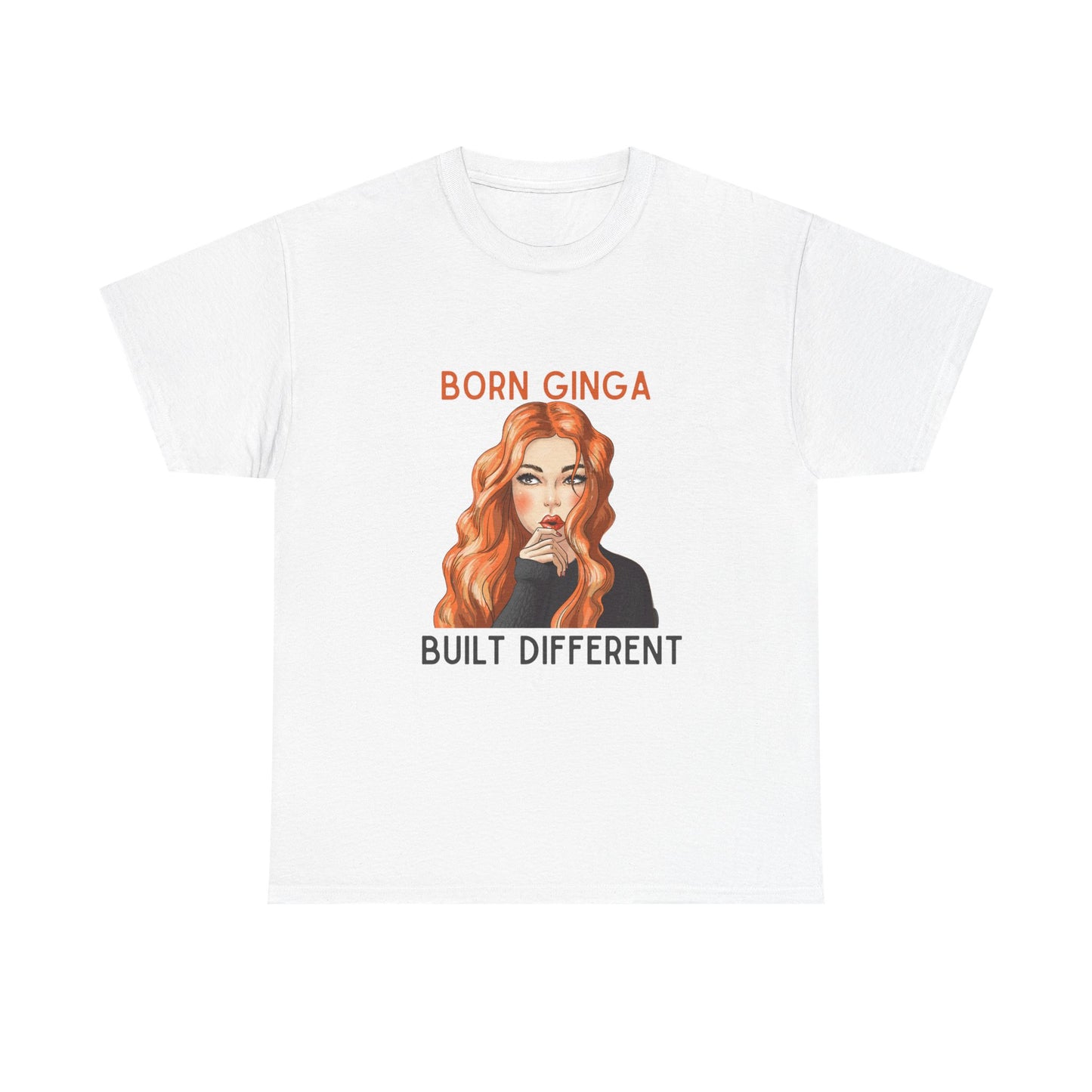 Born Ginga Unisex Heavy Cotton Tee - Built Different, Casual T-Shirt, Unique Graphic Tee, Gift for Her, Trendy Apparel