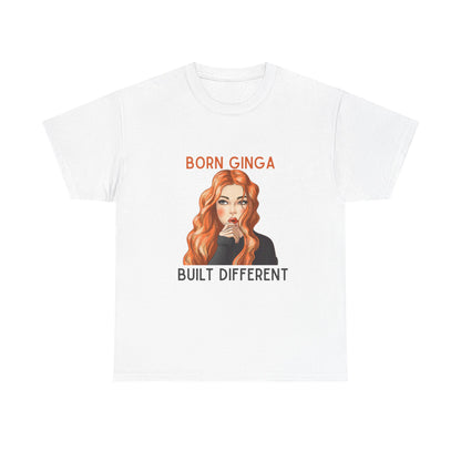 Born Ginga Unisex Heavy Cotton Tee - Built Different, Casual T-Shirt, Unique Graphic Tee, Gift for Her, Trendy Apparel