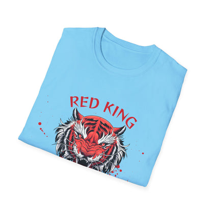Fierce Red King Tiger T-Shirt, Bold Graphic Tee, Unisex Apparel, Streetwear Style, Gift for Animal Lovers