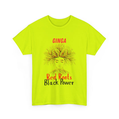 Empowering Art Tee: GINGA, Red Boots, Black Power, Unisex Cotton Shirt, Black History Month, Gifts for Activists, Statement Apparel