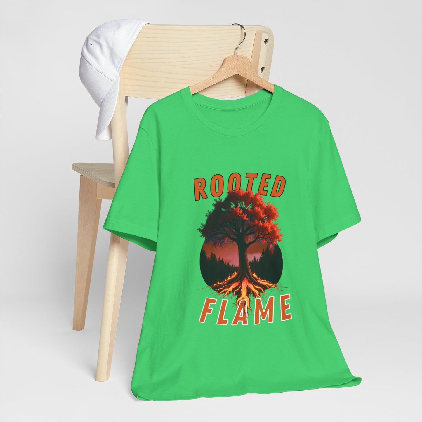 Rooted Flame Unisex Tee - Nature-Inspired Graphic Shirt, Casual Wear, Gift for Nature Lovers, Eco-Friendly Fashion, Fall Vibes