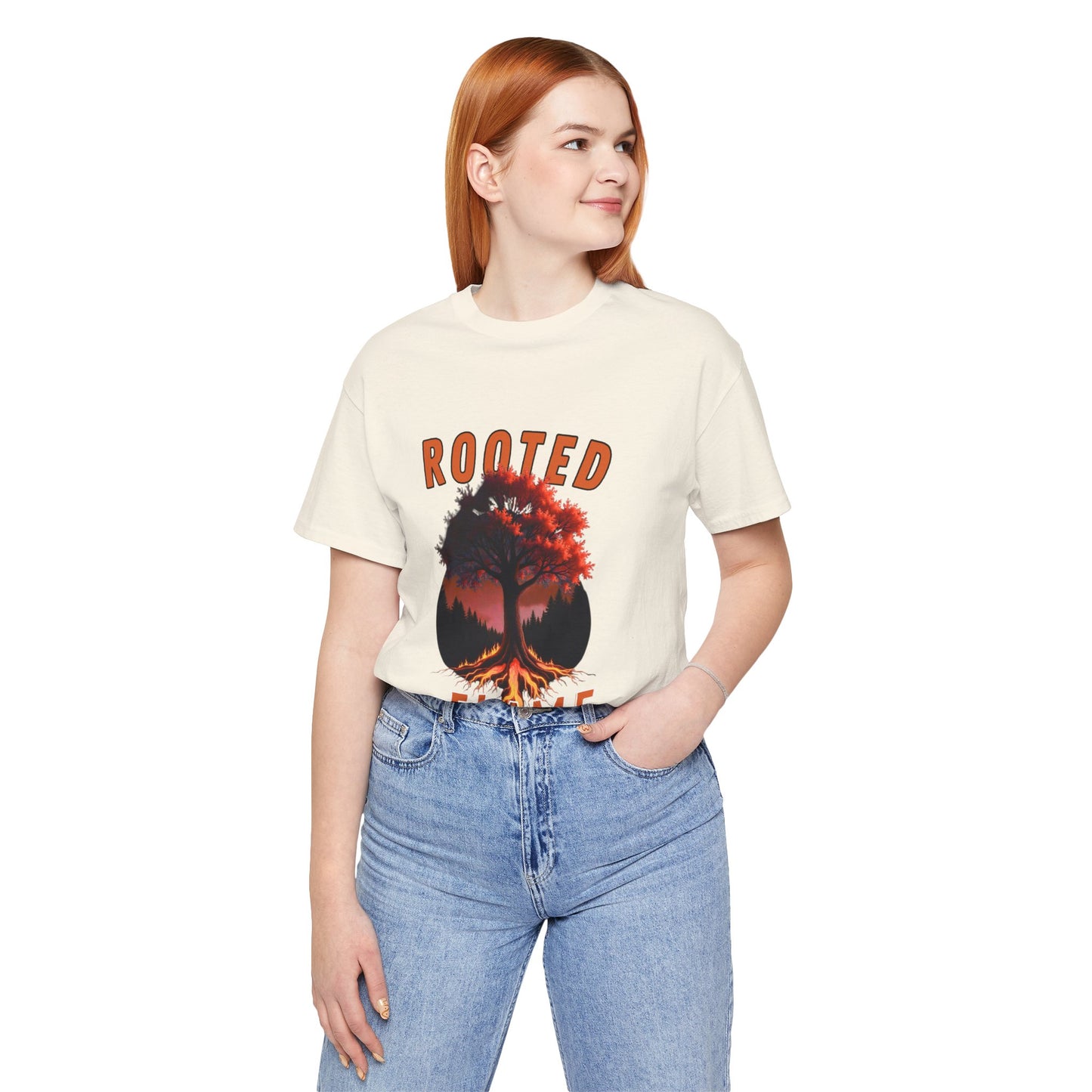 Rooted Flame Unisex Tee - Nature-Inspired Graphic Shirt, Casual Wear, Gift for Nature Lovers, Eco-Friendly Fashion, Fall Vibes