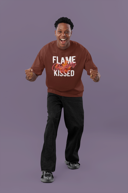 Flame Kissed Unisex Heavy Cotton Tee - Trendy Graphic Tee, Streetwear Fashion, Gift for Him/Her, Casual Outfit Staple, Statement Shirt
