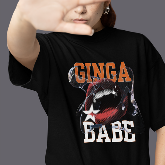Ginga Babe Unisex Heavy Cotton Tee, Casual Graphic Shirt, Fun Streetwear, Perfect Gift for Birthdays, Festivals, Everyday Wear