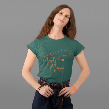 Maple Magic Unisex Tee, Cute Graphic Shirt, Fall Apparel, Seasonal Gift, Nature Lover T-Shirt, Cozy Vibes Fashion