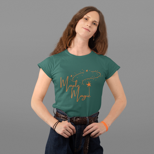 Maple Magic Unisex Tee, Cute Graphic Shirt, Fall Apparel, Seasonal Gift, Nature Lover T-Shirt, Cozy Vibes Fashion