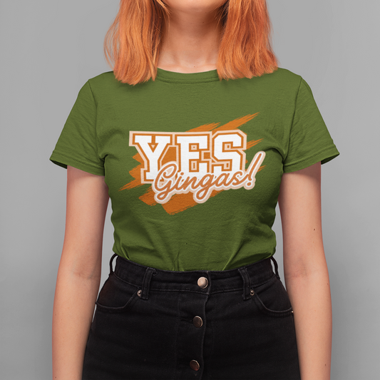 YES GINGAS! Unisex Softstyle T-Shirt, Funny Graphic Tee, Casual Wear, Gift for Friends, Everyday Comfort, Unique Statement Shirt