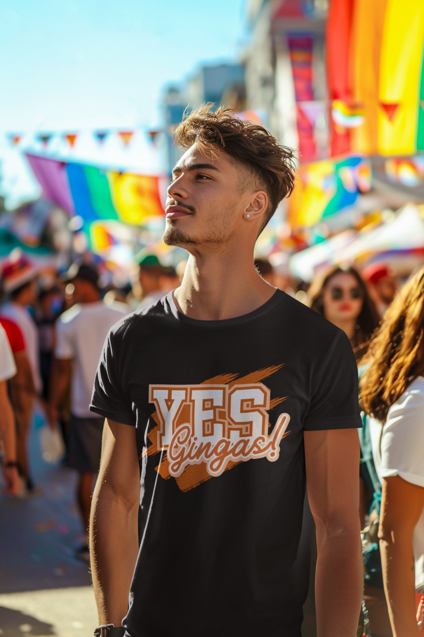 YES GINGAS! Unisex Softstyle T-Shirt, Funny Graphic Tee, Casual Wear, Gift for Friends, Everyday Comfort, Unique Statement Shirt
