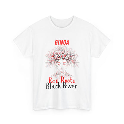 Empowering Art Tee: GINGA, Red Boots, Black Power, Unisex Cotton Shirt, Black History Month, Gifts for Activists, Statement Apparel