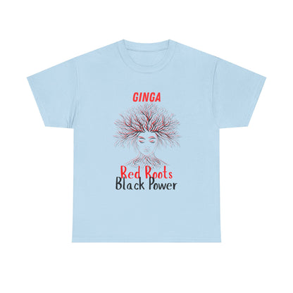 Empowering Art Tee: GINGA, Red Boots, Black Power, Unisex Cotton Shirt, Black History Month, Gifts for Activists, Statement Apparel
