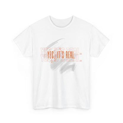 Yes, It's Real Unisex Heavy Cotton Tee - Casual Wear, Gift for Friends, Fashion Statement, Everyday Comfort, Trendy Apparel