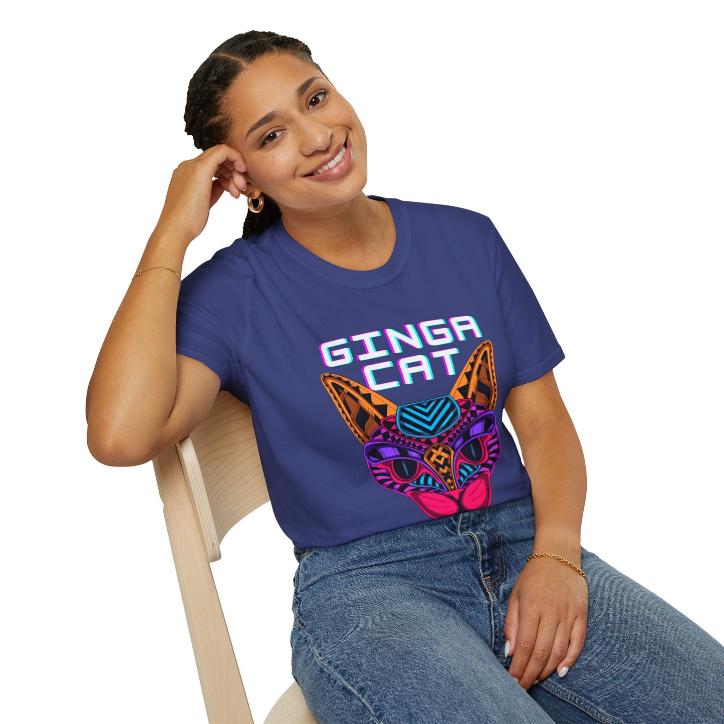 Vibrant Ginga Cat T-Shirt | Unisex Tee, Cat Lover Gift, Colorful Graphic Tee, Fun Fashion, Unique Casual Wear