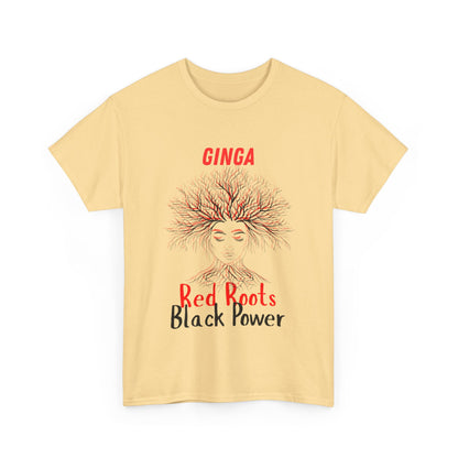 Empowering Art Tee: GINGA, Red Boots, Black Power, Unisex Cotton Shirt, Black History Month, Gifts for Activists, Statement Apparel