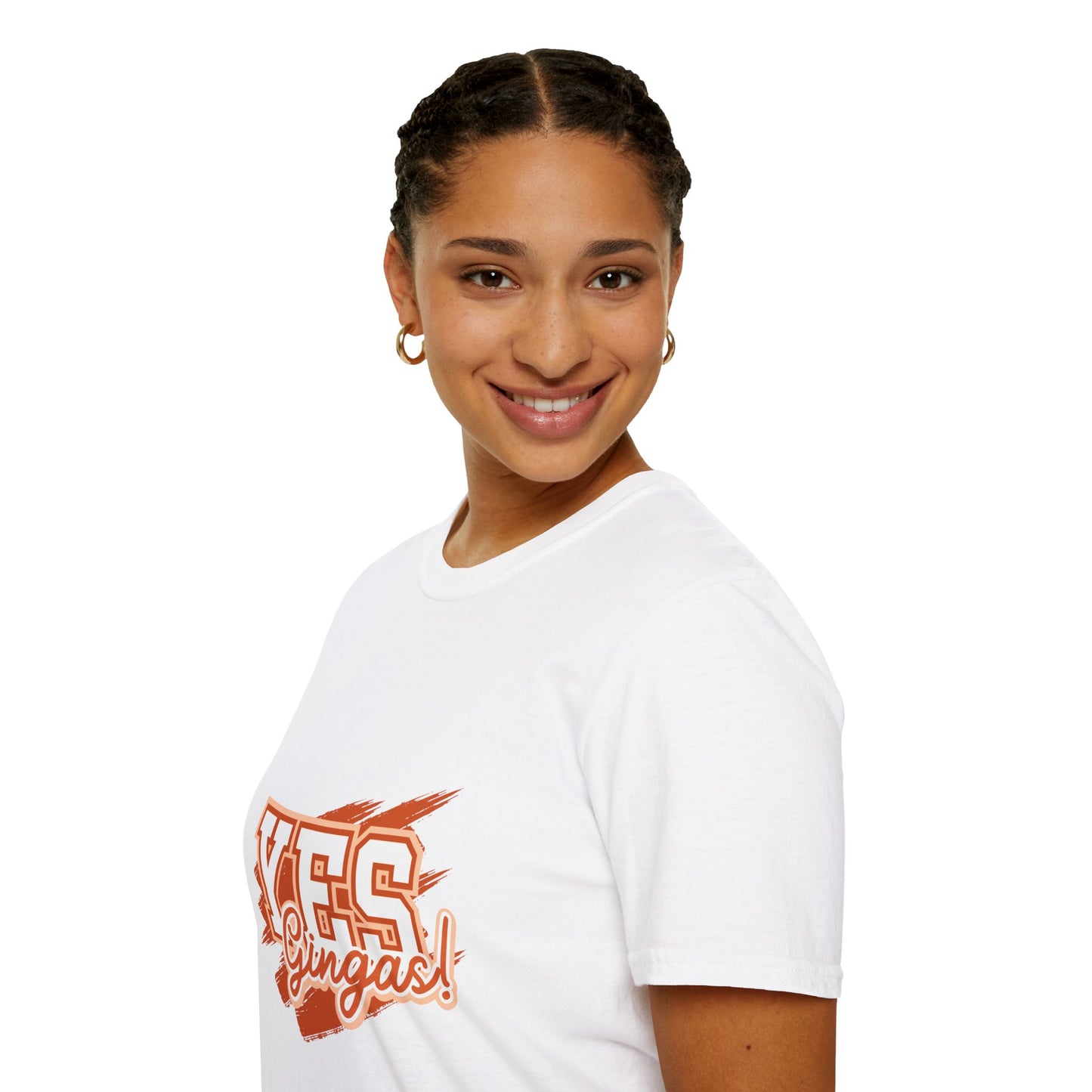 YES GINGAS! Unisex Softstyle T-Shirt, Funny Graphic Tee, Casual Wear, Gift for Friends, Everyday Comfort, Unique Statement Shirt